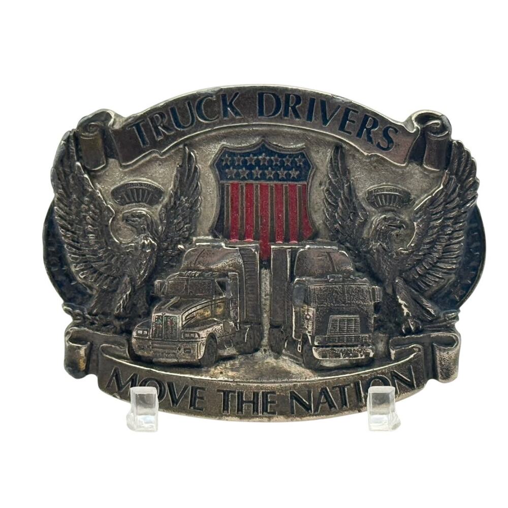 1987 Great American Truck Drivers Move The Nation Belt Buckle Eagles USA No 1826